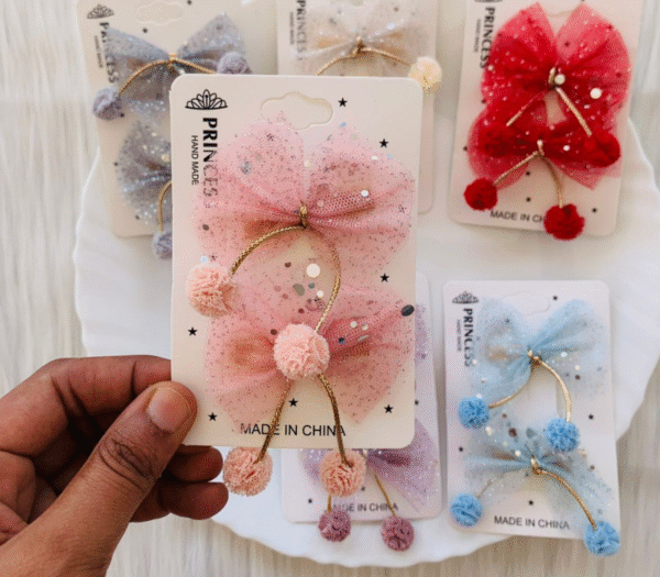 Kids Net Tassel Bow Pin Card