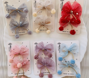 Kids Net Tassel Bow Pin Card