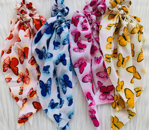 Long Butterfly Print Hair Ties