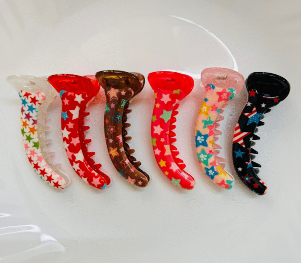 Medium - Star Printed Banana Clip