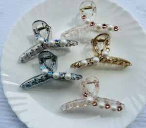 Premium Big Size Multi Stone Pearl Clip