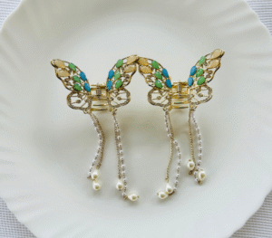 Metal Butterfly with Tassels