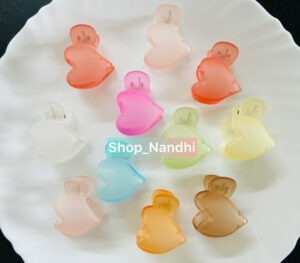 Medium Pastel Heart Shape Clips
