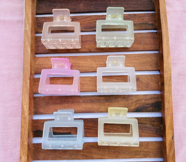 Haor Clip (5) Medium Transparent Rectangle Claw Clip