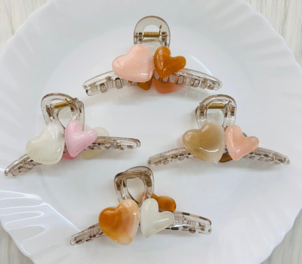 Big Size Dual Heart Hair Claw