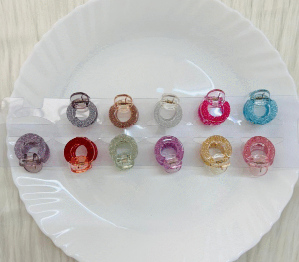 Mini Glitter Circle Hair Claw