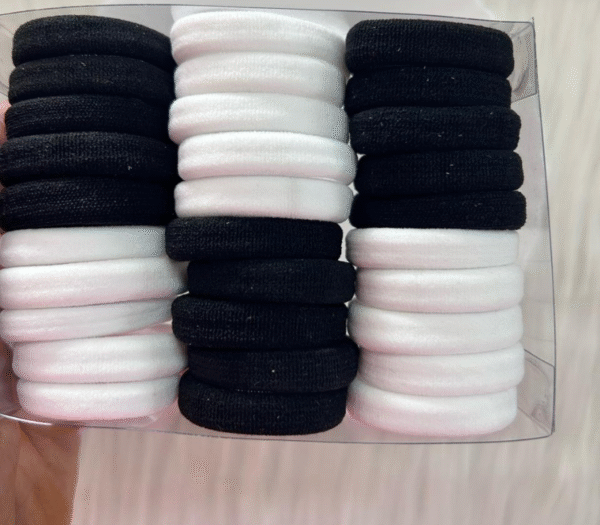 Black and White Hair Band Box - 30 Bands