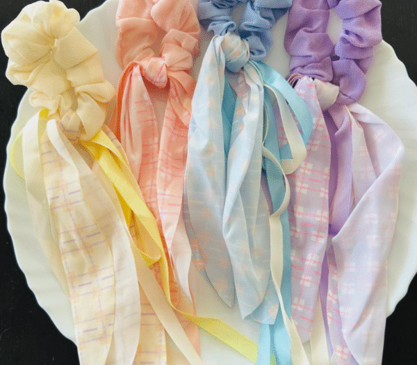 Chiffon Multi Tassel Hair Tie