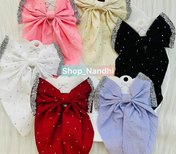Big Size Sided Glitter Bow Pin