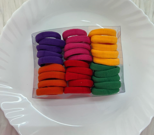 Multi Color Hair Band Box - 30 Bands Approx