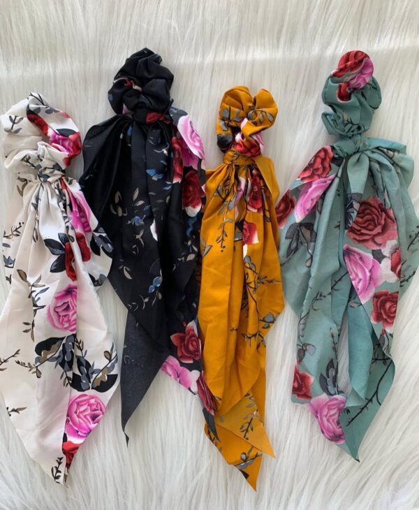 Long Printed Scarf Hair Ties