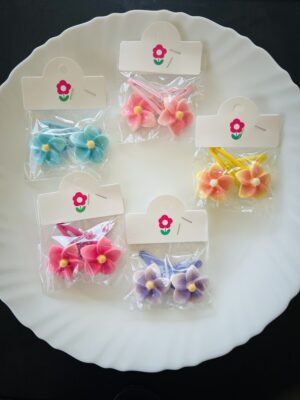 Kids 3D Flower Hair Pin Pair