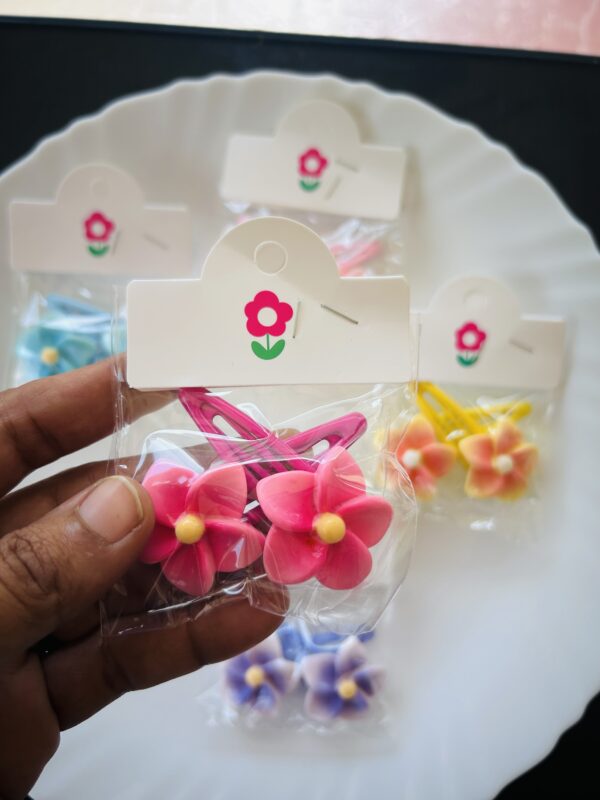 Kids 3D Flower Hair Pin Pair