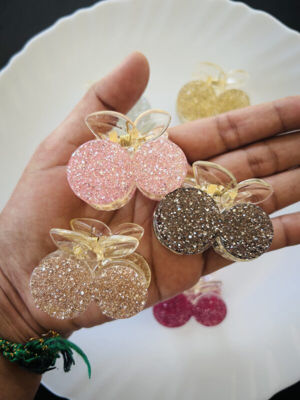 Medium Glitter Cherry Hair Claw