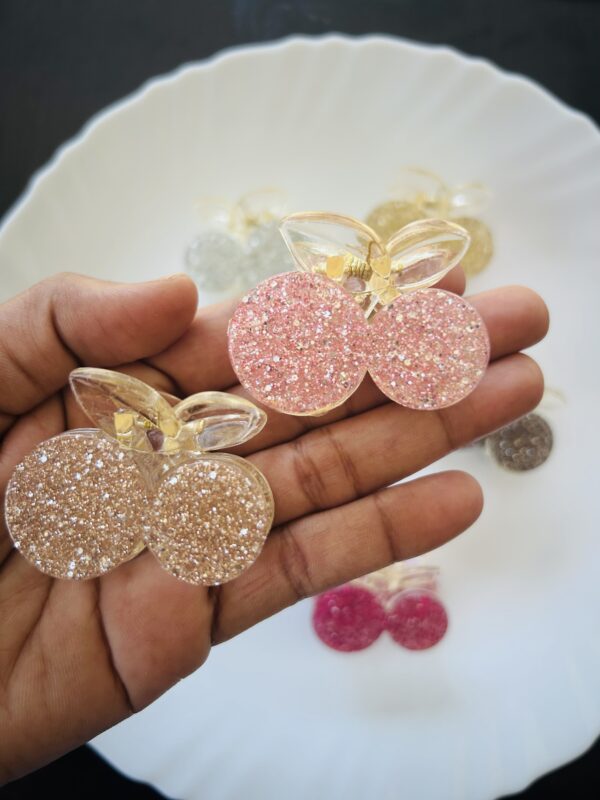 Medium Glitter Cherry Hair Claw