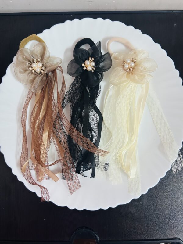 Multi Tassel Flower Hair Tie