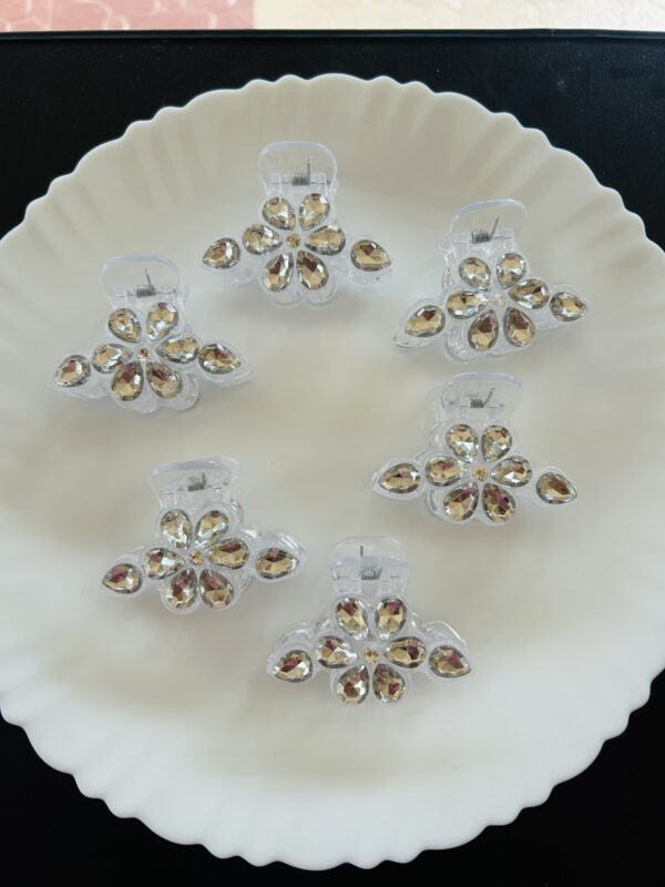 Medium White Stone Hair Claw