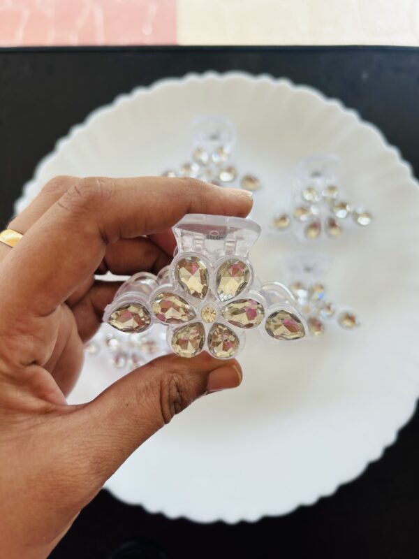 Medium White Stone Hair Claw