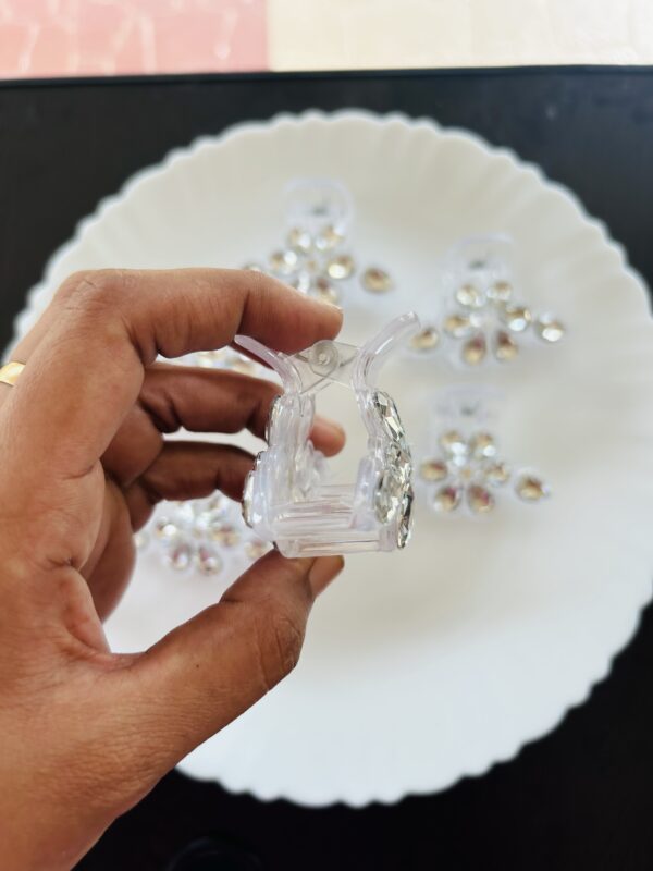 Medium White Stone Hair Claw