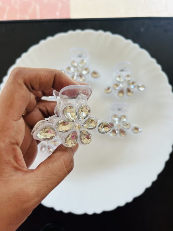 Medium White Stone Hair Claw