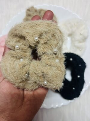 Big Size Pearl Pasted Fur Hair Band