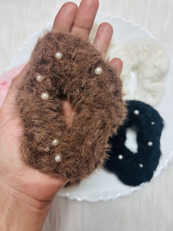 Big Size Pearl Pasted Fur Hair Band